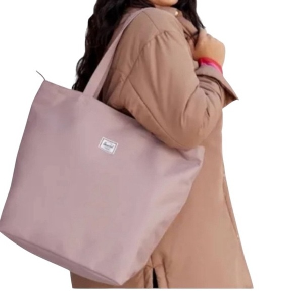 Herschel Supply Co. Mica Canvas Tote Ash Rose Mauve pink  Bag Purse - Picture 3 of 13